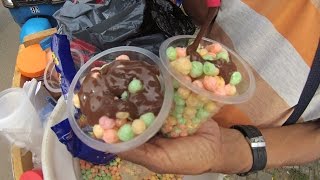 Jakarta Street Food 944 Part1 BicycleNyamNyamChocoCandyBreadampStick 4KNyam2permenRotiampcoklatstik [upl. by Letreece]