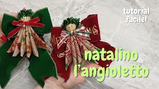 Angioletto di Natale realizzato con nastro animato  TUTORIAL [upl. by Idnahk]