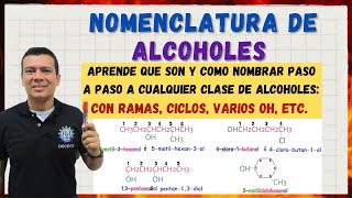 🏅ALCOHOLES NOMENCLATURA COMO NOMBRAR Con ramas lineales ciclicos dioles enoles trioles [upl. by Clem]