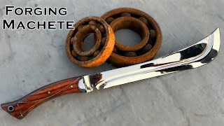 Forging Machete out of Rusted Bearing [upl. by Hun49]