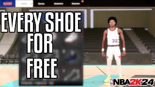 HOW TO GET EVERY SHOE FOR FREE IN NBA 2K24 TAKES 5 MINUTES [upl. by Eelirem872]