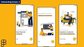How to design onboarding screens in Figma  Onboarding Screens UIampUX design  Figma tutorial  04 [upl. by Eniamrahs]