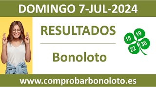 Resultado del sorteo Bonoloto del domingo 7 de julio de 2024 [upl. by Rozina]