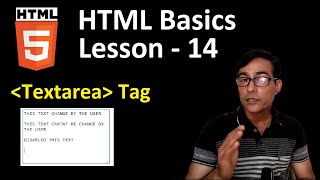 Textarea tag in HTML in hindi  HTML Basics lesson  14  full explain Textarea tag CC [upl. by Inman380]