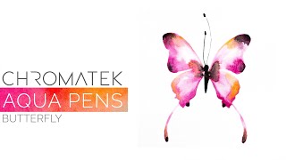 Watercolor amp Aqua Pen Butterfly Tutorial by Chromatek [upl. by Artek]