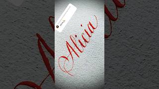 Copperplate calligraphy tutorial how I write your name alicia [upl. by Meyers]