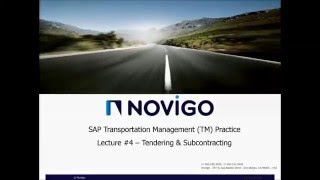 Novigos Introduction to SAP TM  Lecture 4 Tendering amp Subcontracting [upl. by Gnoy46]