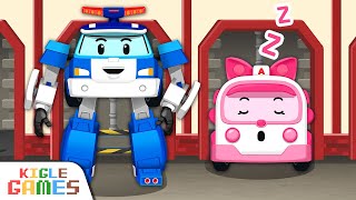 Wake Up Youre Late Robocar Poli Cartoon  Police Car Ambulance  KIGLE GAMES [upl. by Adleme]