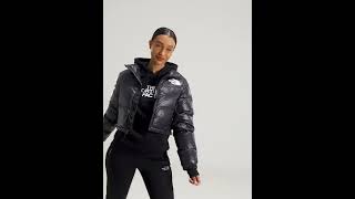 THE NORTH FACE Shiny Nuptse Short PufferJacket Wetlook Black Women  Sustainable  JD Sports [upl. by Thurnau]