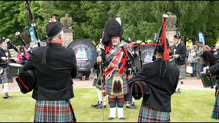 Strathisla Pipe band display playing Balmoral during 2023 Gordon Castle Estate Highland Games [upl. by Ethbinium]