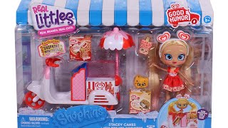 Shopkins Real Littles Stacey Cakes Icy Treats Scooter Unboxing Toy Review [upl. by Handel]