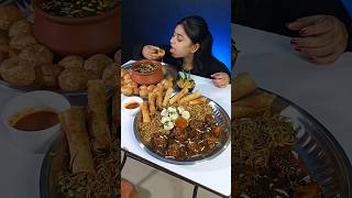 Spicy Golgappa And Manchurian Balls Eating Challenge  Momos  Indian Street Food Mukbang shorts [upl. by Vowel904]