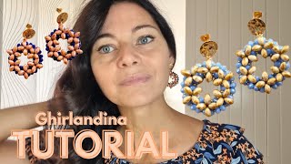 Ghirlandina Earrings with rondelle 3x4 mm and lily petal beads diy beadweaving [upl. by Narahs776]