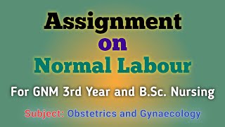 Assignment on Labour  Midwifery  Obstetrics and Gynaecology  GNM 3rd Year  BSc Nursing 3rd Yr [upl. by Ainoyek431]