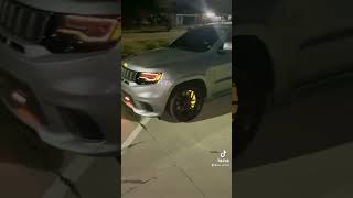 Reflective yellow brake calipers and Jeep emblems on the Trackhawk CRAZY [upl. by Tella]