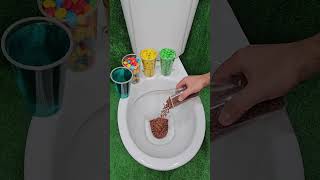 ASMR Various Candy Colors Rainbow Candy in Toilet [upl. by Lyrrad]