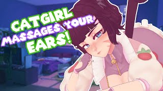 ASMR 🐾 Catgirl Massages Your Ears For Sleepy Time [upl. by Eislek]