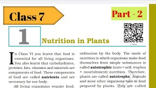 ScienceClass 7Chapter 1Nutrition in PlantsPART 2 NCERT  पादपों में पोषणExplanation in hindi [upl. by Aloel648]