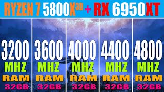 3200MHz vs 3600MHz vs 4000MHz vs 4400MHz vs 4800MHz  RX 6950XT  R7 5800X3D  DDR4 RAM TEST [upl. by Arihsak]