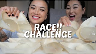 WATER MOCHI RACE Hilarious Sister Challange  NE Lets Eat Vs SAS ASMR [upl. by Onailime]