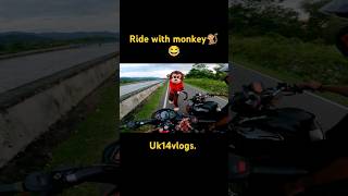 Ride with 🐒monkey😂 shorts shortsfeed ytshorts monkey teddy funny comedy recommended ytviral [upl. by Nahpos]