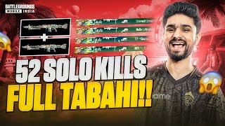 52 SOLO KILLS IN CONQUEROR LOBBY  MG3  MG3  TABAHI  BGMI HIGHLIGHT [upl. by Adlev]