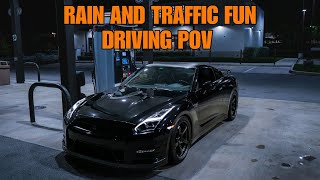 POV DRIVING THE GTR R35 – FUN IN TRAFFIC AND RAIN [upl. by Lever]