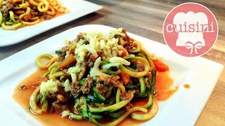 ZUCCHINI SPAGHETTI BOLOGNESE Rezept  Zoodles  Low Carb Paleo gesunde Nudeln kochen  CUISINI [upl. by Gilder974]