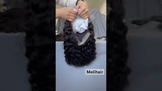 14” natural color 13x4 Trans lace frontal wig Burmese curly 200 density [upl. by Keenan]