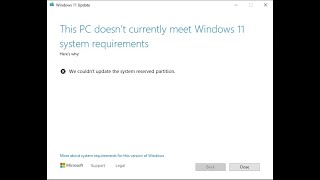 FIXED We couldnt update the system reserved partition Windows 11 Upgrade Error [upl. by Hazrit]