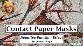 Art Journal  Mixed Media  Contact Paper Masks [upl. by Naj919]