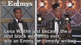 Watch Lena Waithes historical win at the 2017 Emmy Awards  Los Angeles Times [upl. by Aicilat]