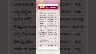 2024 GENERAL PUBLIC HOLIDAYS AND OPTIONAL HOLIDAYS OF ANDHRAPRADESH STATE GOVERNMENT [upl. by Adnuahsar518]