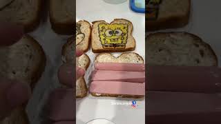 Lonchera de Bob Esponja 🧽🏝️💙 día de Sandwitch 💕🥪 lonche [upl. by Balling454]