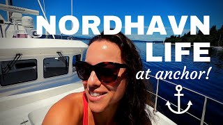 Nordhavn life at anchor to test our new ROCNA 55 NORDHAVN 43 [upl. by Skinner382]