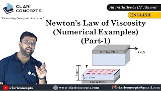 Numerical Examples on Newtons Law of Viscosity Part 1 English Language [upl. by Lachish]