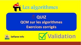 Quiz QCM sur les algorithmes  Révision [upl. by Iglesias]