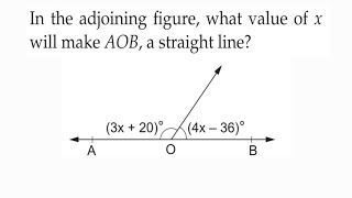 In the adjoining figure what value of x will make AOB a straight line [upl. by Wauters]