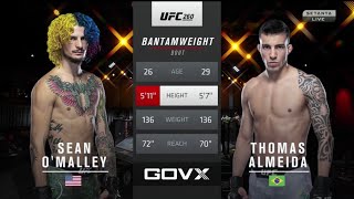 SEAN OMALLEY VS THOMAS ALMEIDA FULL FIGHT UFC 260 [upl. by Fabron]