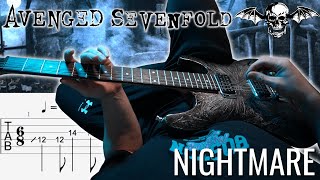 Avenged Sevenfold – Nightmare POV Guitar Cover  With SCREEN TABS [upl. by Kilah]