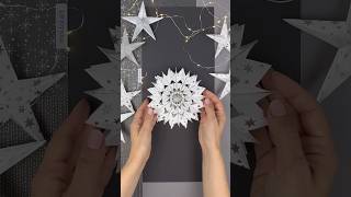 DIY 3D snowflake christmasdecor papersnowflakes paperart moitoiart papercraft diydecor [upl. by Orips]