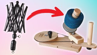 TWO SMART GADGETS FOR KNIT  CROCHET  How to wind a skein into a cake with yarn winder  swift EASY [upl. by Kirtley]