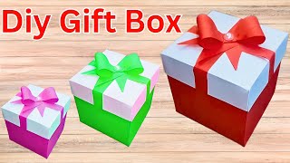 DIY Gift Box  How to make Gift Box  Easy Paper Crafts Idea  gift box  Art and Crafts by Zoni [upl. by Lainad]