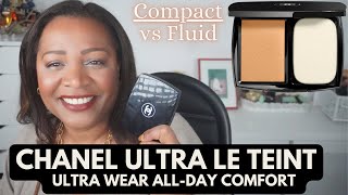 NEW CHANEL ULTRA LE TEINT ULTRAWEAR ALL DAY COMFORT FLAWLESS FINISH COMPACT FOUNDATION REVIEW [upl. by Tobe]