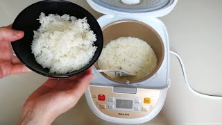 Making Perfect Rice in a Rice Cooker PHILIPS 🍚 [upl. by Gettings]