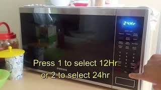 HOW TO CHANGE THE SAMSUNG MICROWAVE CLOCK FROM 12 hours to 24 hours and vice versa [upl. by Ahseat]