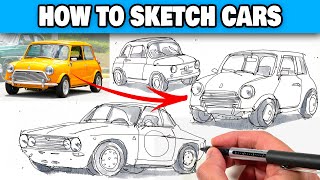 2 Tips To Sketch ANY CAR In Perspective [upl. by Maclean]