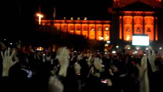 Giants Win 2010 World Series  Reaction at SFs Civic Center [upl. by Evatsug486]