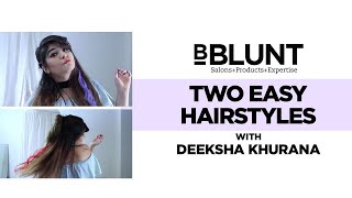 How To Make An Easy Updo Hairstyle And Top Knot Bun With ClipIn Hair Extensions  Deeksha Khurana [upl. by Yasibit]