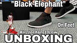 2023 Unboxing Air Jordan 1 Low SE “Elephant Print  Black Elephant”  On Feet [upl. by Carlin]